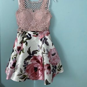 Two piece, short, formal dress